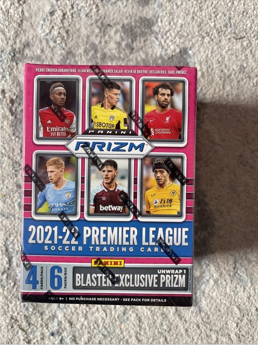 Panini Prizm 2021-22 Premier League Soccer Cards - Pink & Blue Box